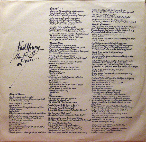 Neil Young : Hawks & Doves (LP, Album)