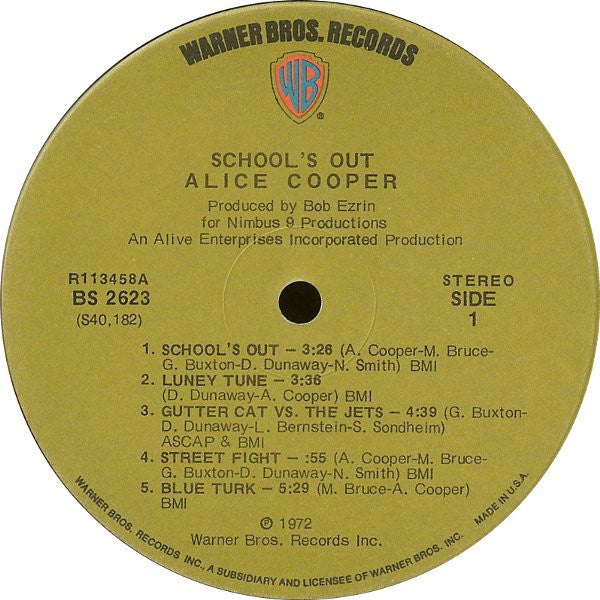 Alice Cooper : School's Out (LP, Album, Club)