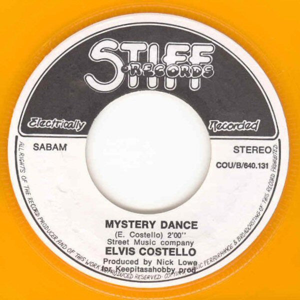 Elvis Costello : Mystery Dance (7", Single, Ora)