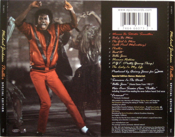 Michael Jackson : Thriller (CD, Album, RE, RM, S/Edition, Gol)