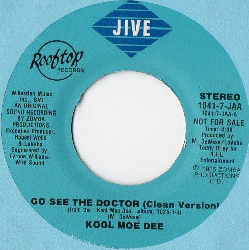 Kool Moe Dee : Go See The Doctor (7", Promo)