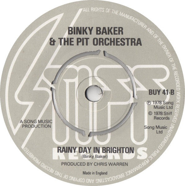 Binky Baker & The Pit Orchestra : Toe Knee Black Burn (7", Single)
