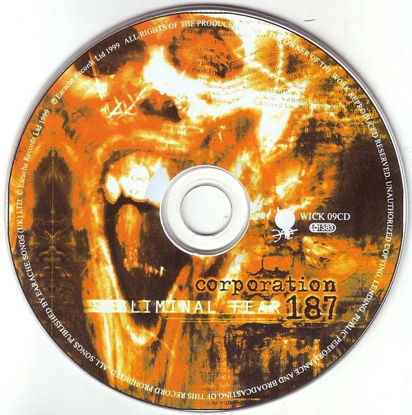 Corporation 187 : Subliminal Fear (CD, Album, Promo)