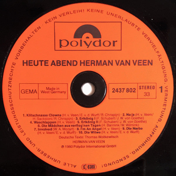 Herman van Veen : Heute Abend (2xLP, Album)