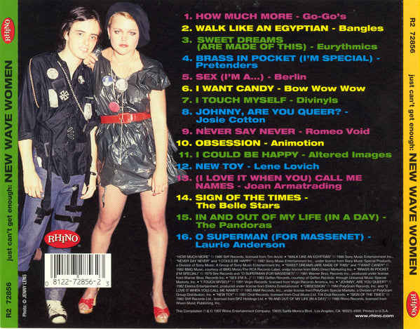 Various : Just Can't Get Enough: New Wave Women (CD, Comp, RM)
