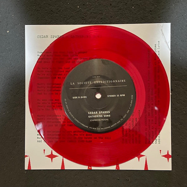Lenny Kaye, Cedar Sparks : Santa's Knee / Gathering Song (7", RSD, Single, Red)