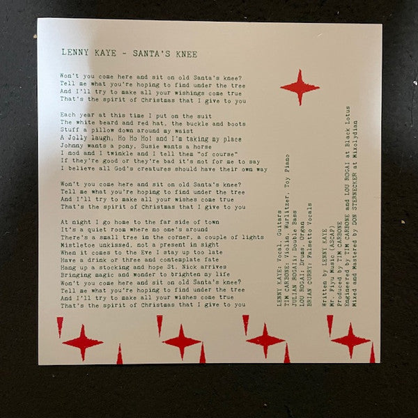 Lenny Kaye, Cedar Sparks : Santa's Knee / Gathering Song (7", RSD, Single, Red)