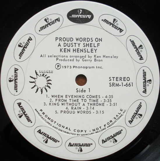Ken Hensley : Proud Words On A Dusty Shelf (LP, Album, Promo, Gat)