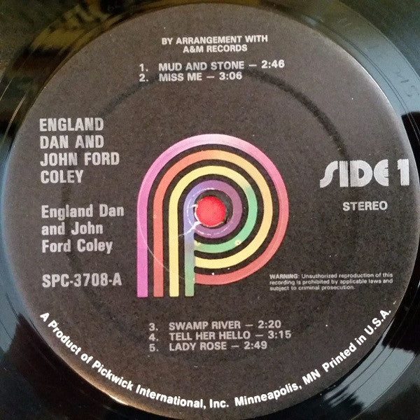 England Dan & John Ford Coley : England Dan & John Ford Coley (LP, Album, RE)