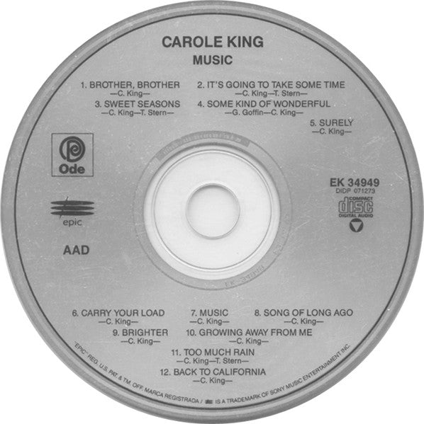 Carole King : Music (CD, Album, RE)