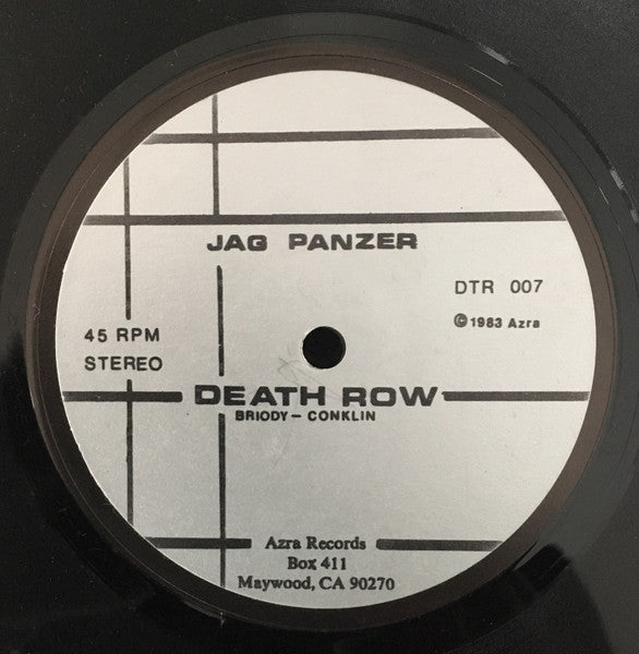 Jag Panzer : Death Row (7", Shape, S/Sided, Pic)