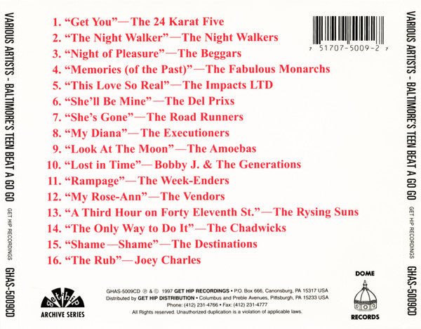 Various : Baltimore's Teen Beat A Go Go (CD, Comp, RE)