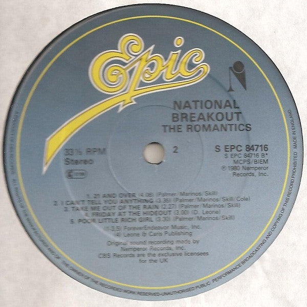 The Romantics : National Breakout (LP, Album)