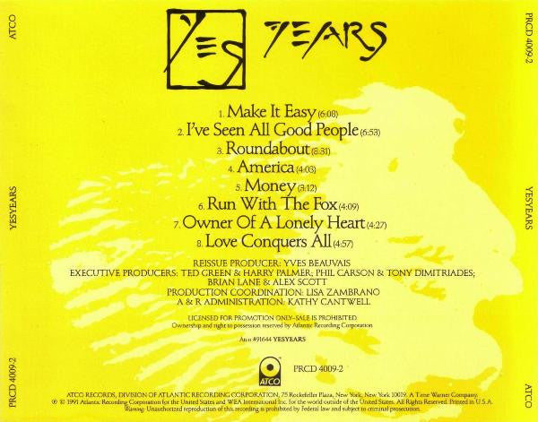 Yes : YesYears (CD, Comp, Promo, Smplr)