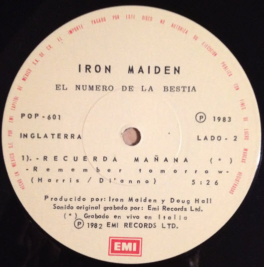Iron Maiden : The Number Of The Beast (12", Single)