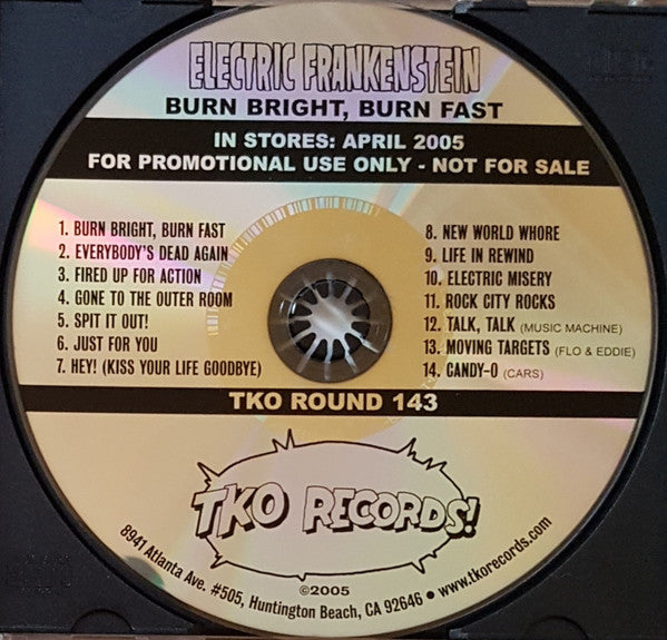 Electric Frankenstein : Burn Bright, Burn Fast (CD, Album, Enh, Promo)
