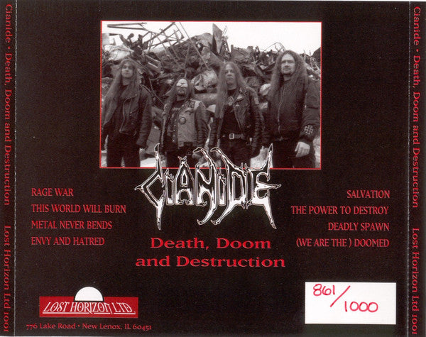 Cianide : Death, Doom And Destruction (CD, Album, Ltd)