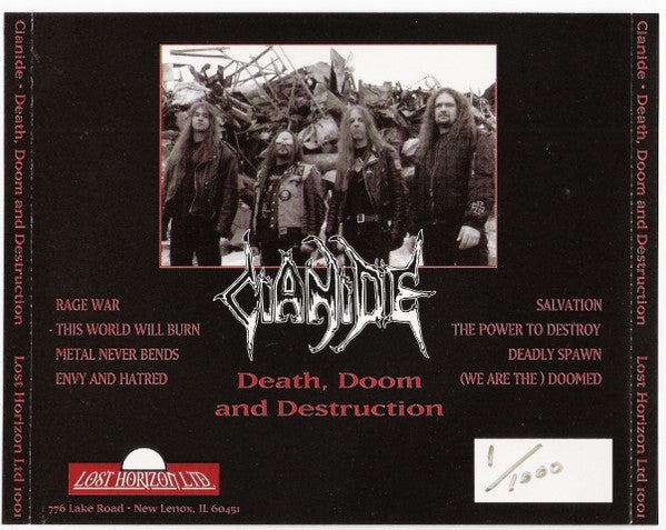 Cianide : Death, Doom And Destruction (CD, Album, Ltd)
