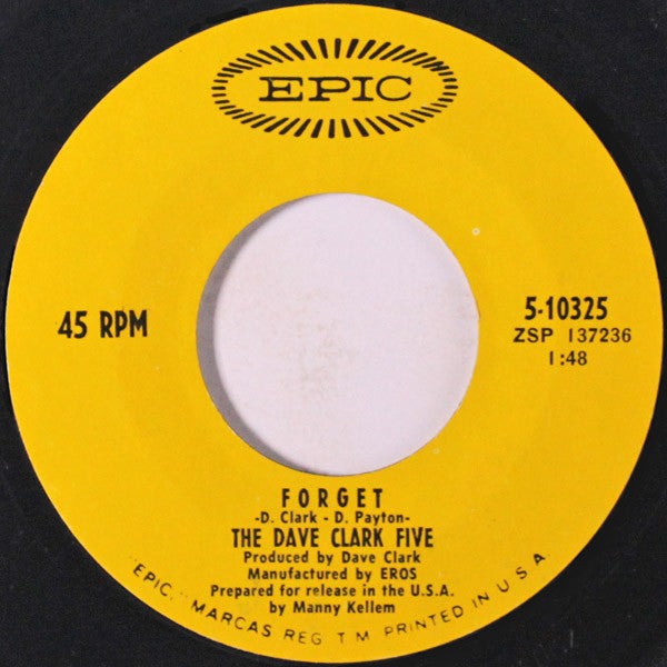 The Dave Clark Five : Please Stay / Forget (7")