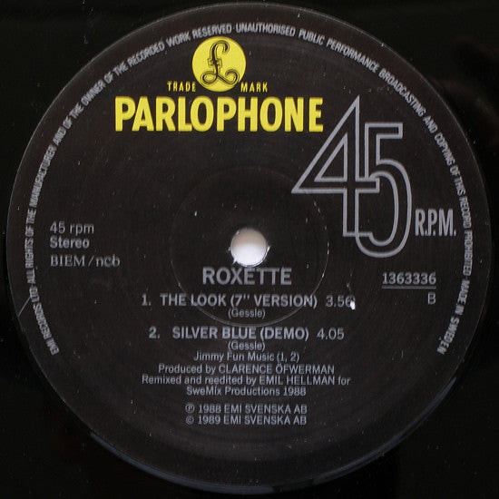 Roxette : The Look (Head-Drum-Mix) (12", Single)