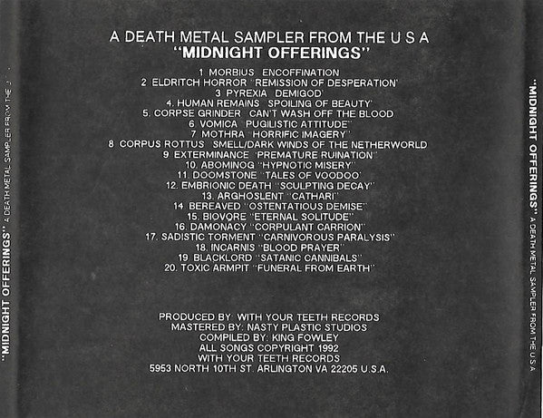 Various : Midnight Offerings I - Death Metal Sampler From The U.S.A. (CD, Comp)
