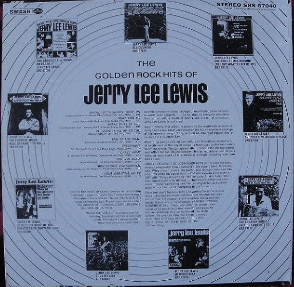 Jerry Lee Lewis : The Golden Rock Hits Of Jerry Lee Lewis (LP, Album)