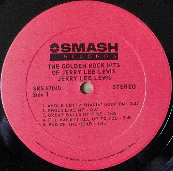 Jerry Lee Lewis : The Golden Rock Hits Of Jerry Lee Lewis (LP, Album)