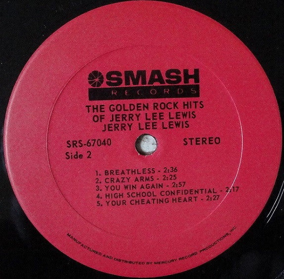 Jerry Lee Lewis : The Golden Rock Hits Of Jerry Lee Lewis (LP, Album)