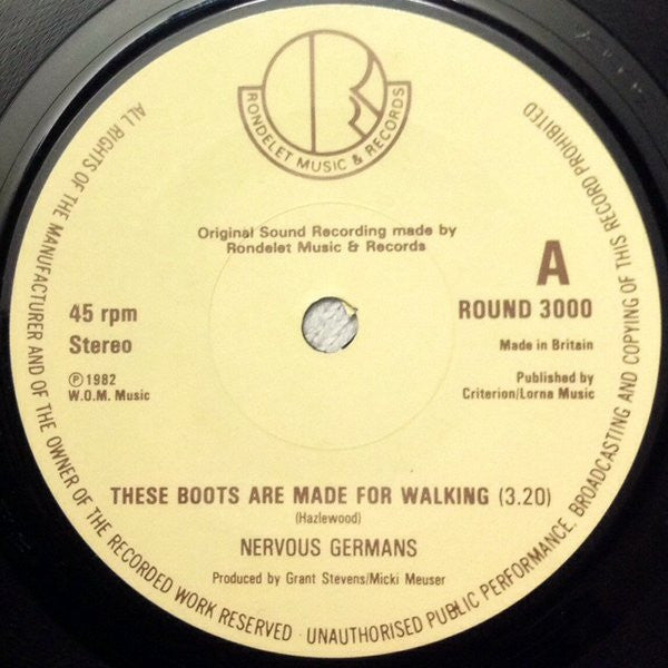 Nervous Germans : These Boots Are Made For Walking (7", Single)