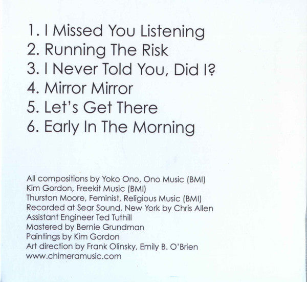 Yoko Ono, Kim Gordon, Thurston Moore : Yokokimthurston (CD, Album)