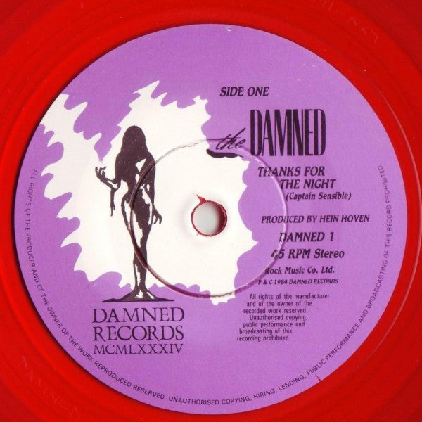 The Damned : Thanks For The Night (7", Ltd, Red)