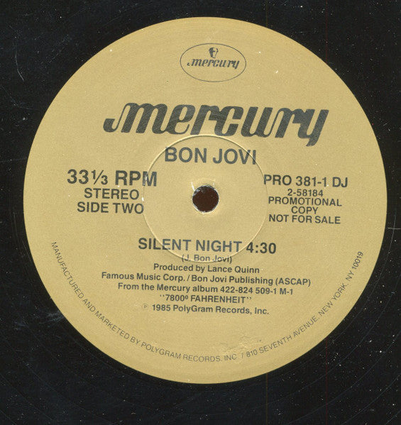 Bon Jovi : Silent Night (12", Promo)