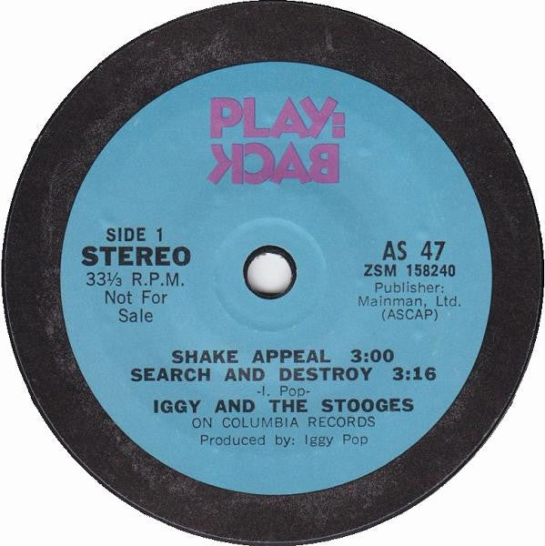 Iggy And The Stooges* / Jesse Ed Davis : Play:Back (7", EP, Promo, Styrene)