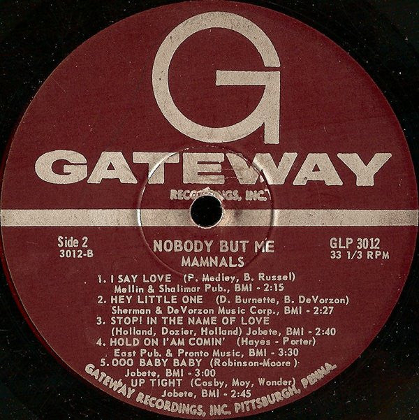 The Human Beinz With The Mammals : Nobody But Me (LP, Album)