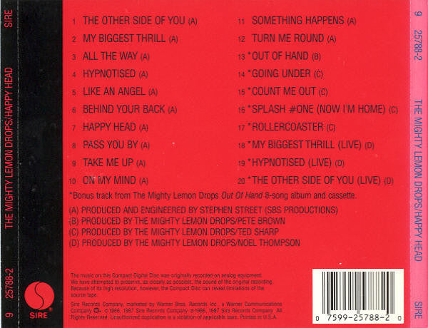 The Mighty Lemon Drops : Happy Head (CD, Album, Comp)