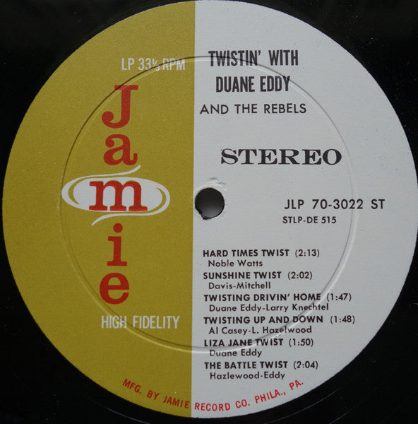 Duane Eddy & The Rebels* : Twistin' With Duane Eddy (LP, Album)