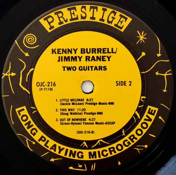 Kenny Burrell / Jimmy Raney : 2 Guitars (LP, Album, RE)