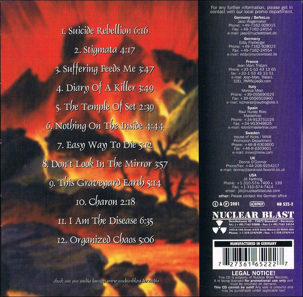 Benediction : Organised Chaos (CD, Album, Promo)