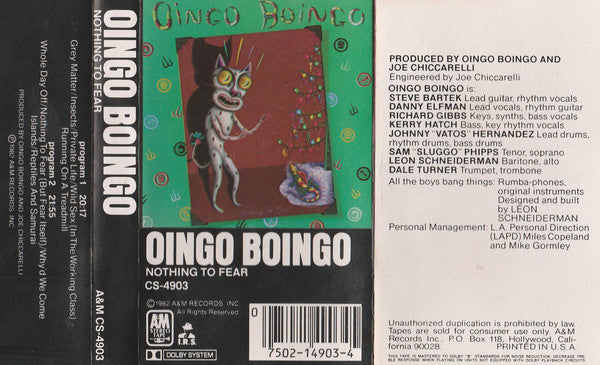 Oingo Boingo : Nothing To Fear (Cass, Album)