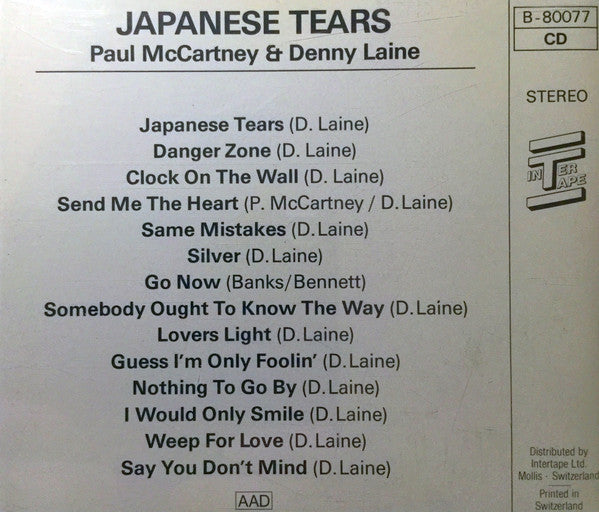Denny Laine : Japanese Tears (CD, Album, RE)