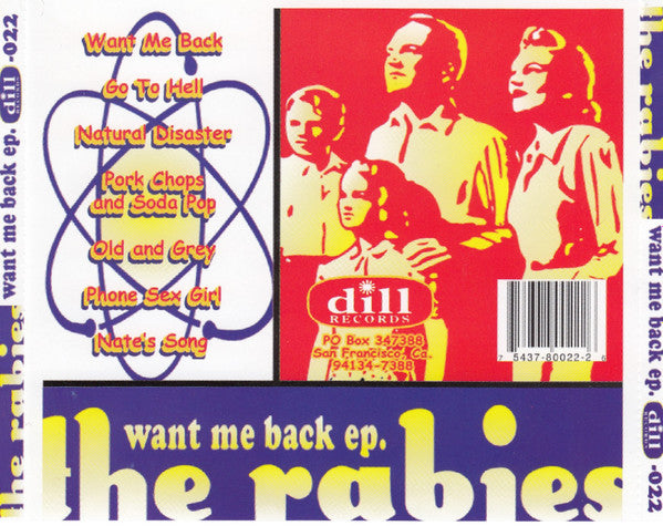 The Rabies : Want Me Back EP. (CD, EP)