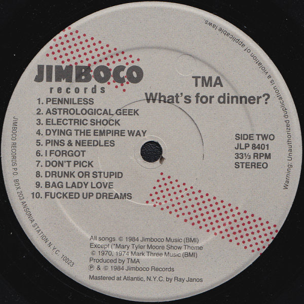 TMA (5) : What's For Dinner? (LP, Album)