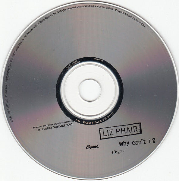 Liz Phair : Why Can't I? (CD, Single, Promo)