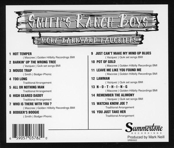 Smith's Ranch Boys : More Barnyard Favorites (CD, Album)