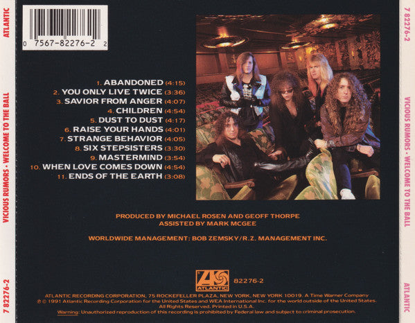 Vicious Rumors : Welcome To The Ball (CD, Album)