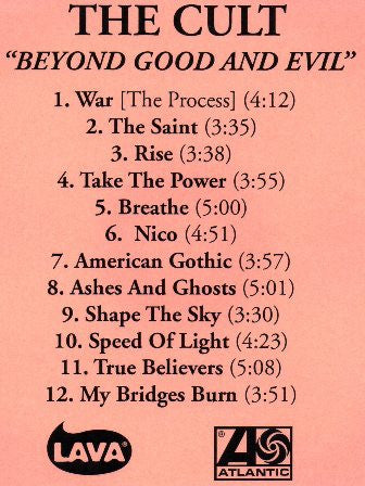 The Cult : Beyond Good And Evil (CDr, Album, Promo)