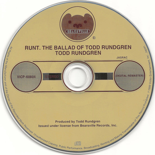 Todd Rundgren : The Ballad Of Todd Rundgren (CD, Album, RE, RM, 20 )