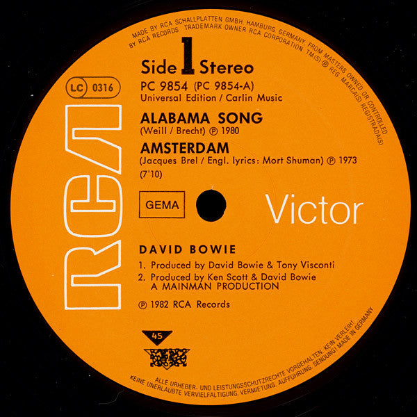 David Bowie : Alabama Song / Amsterdam / Space Oddity (12", Single)