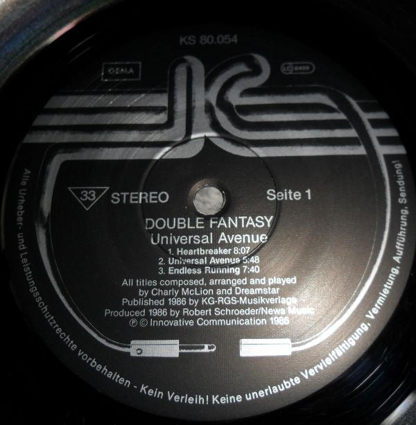 Double Fantasy : Universal Ave. (LP, Album)