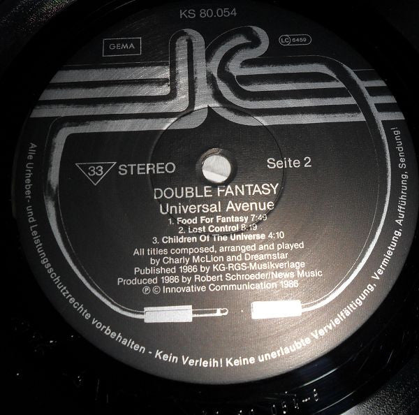 Double Fantasy : Universal Ave. (LP, Album)